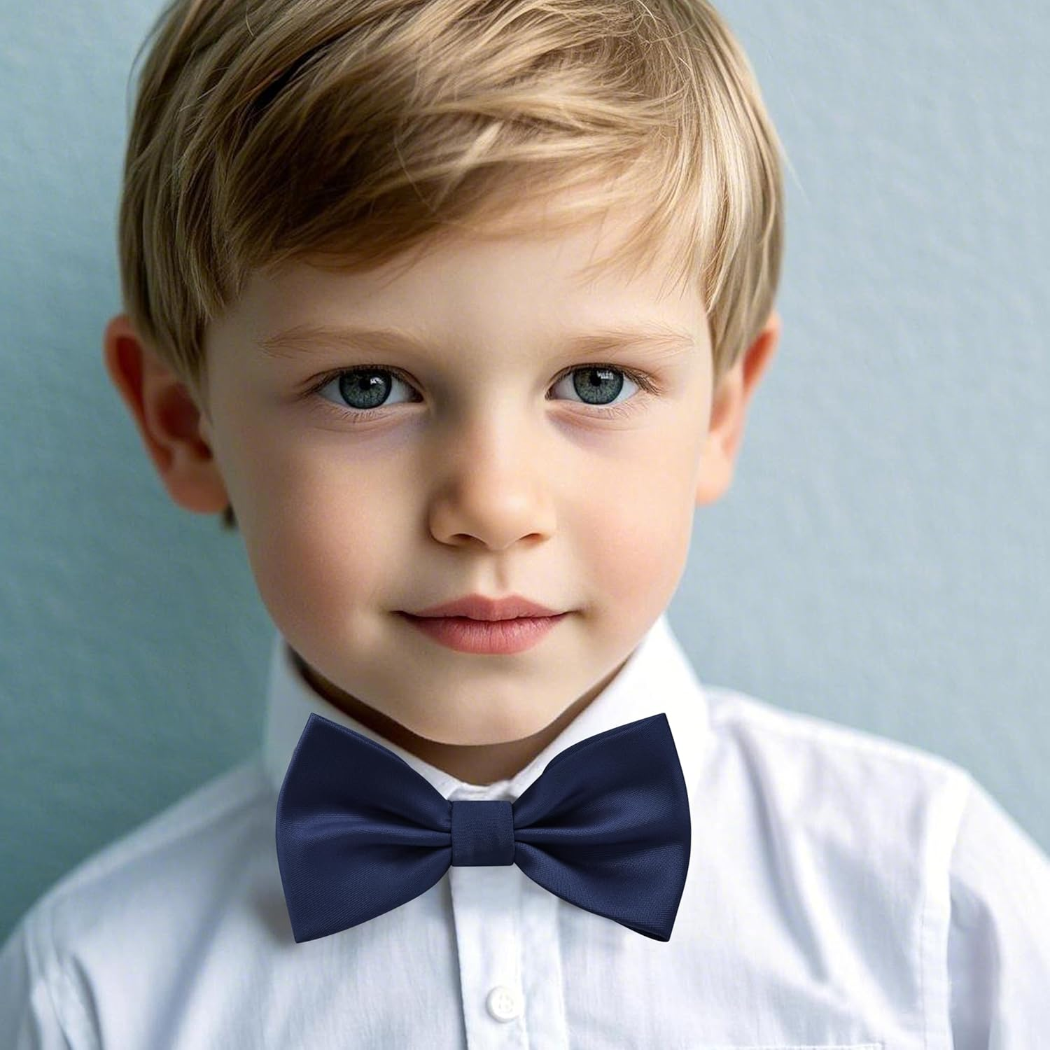 Branduce Bow Ties for Boys Pre Tied Toddler Bow Tie Adjustable Kids Bowties for Wedding Party - Baby Blue image number 3