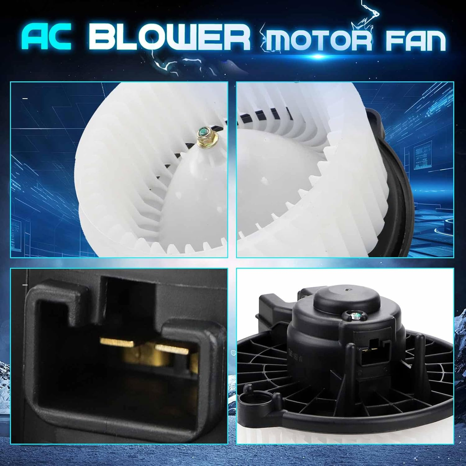 Front Air Conditioning HVAC Blower Motor Fan for Honda 2009 2010 2011 2012 2013 2014 FIT Replaces 700247 79310-TF0-G01 615-50209 79310TF0G01 AC Heated Fan Blower Motor