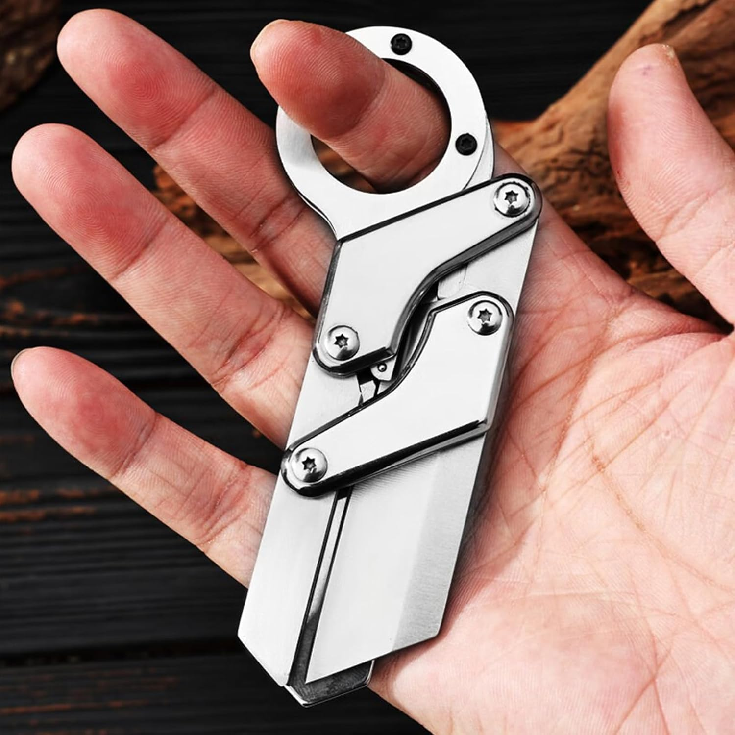 Outdoor Mechanical Folding Knife High Hardness Push-Activated Multi-Functional