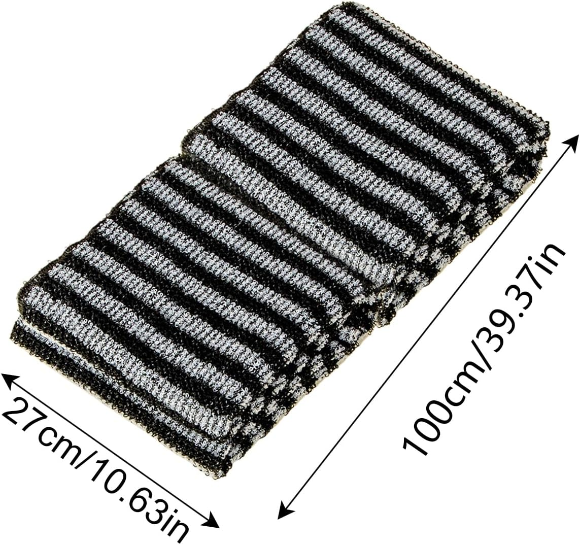 Shower Towel, 2 Pieces Body Cleansing Massage Scrub - Soft and Practical, Removes Dead Skin for Men Women Body Cleaning and Massage (Black) - Black image number 6