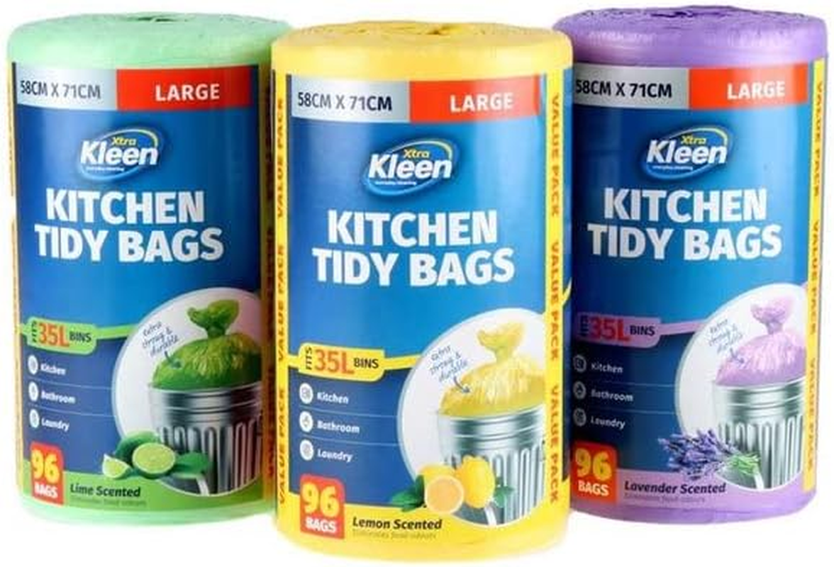 Scented Kitchen Tidy Garbage Bin Liner 96-Piece Set, 35 Litre Capacity image number 1