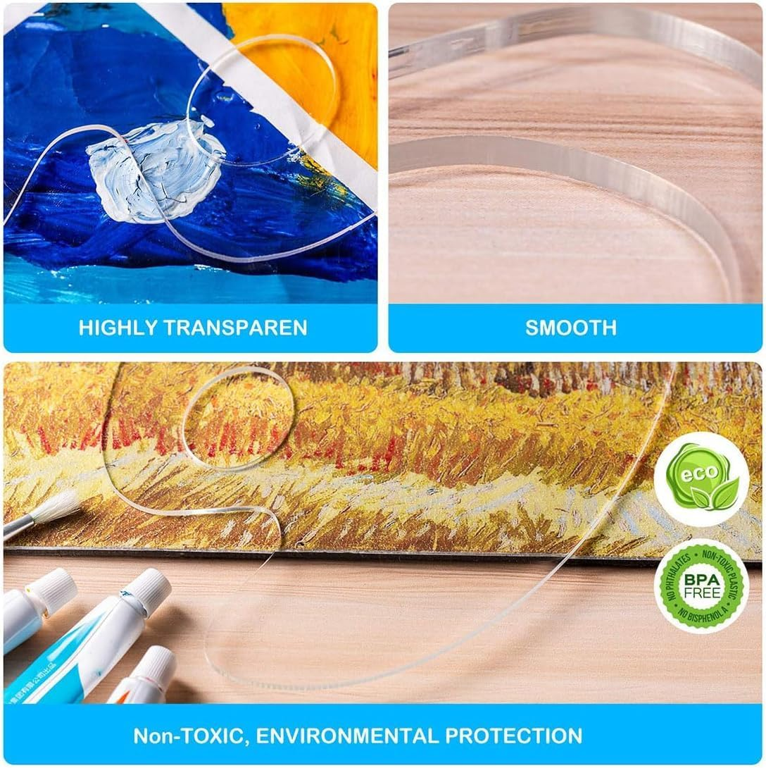 Clean Paint Palette with Thumb Hole, 3 Pack Non-Stick Paint Palette Tray for Adults Kids, Transparent Easy Clean Oil Paint Mixing Tray for Oil Watercolor Craft DIY Art Painting image number 3