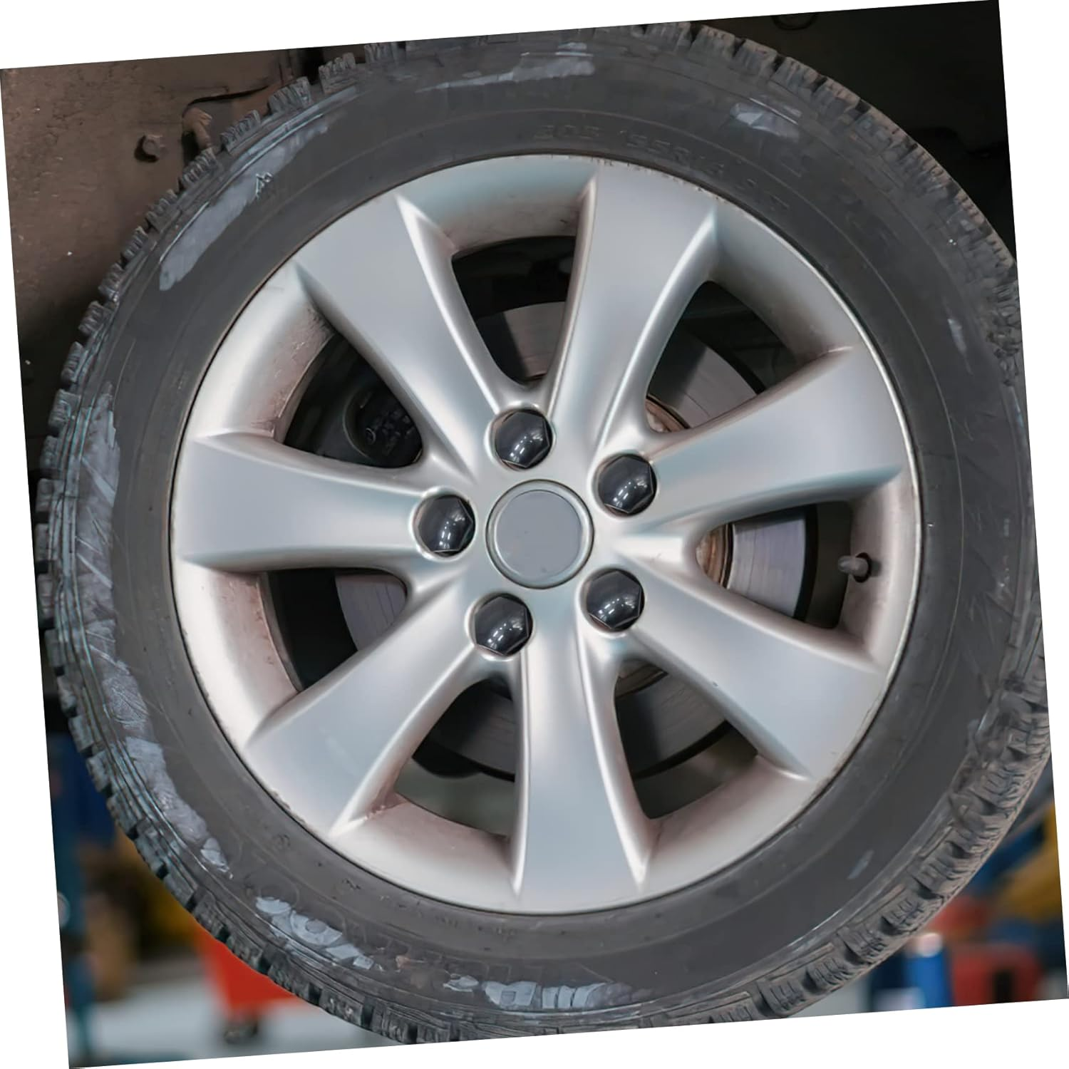 Gatuida 20Pcs Black Lug Nut Covers Wheel Hub Caps Hex Key Tool, 17Mm Car Tire Screw Protection Caps for Automotive Accessories image number 5