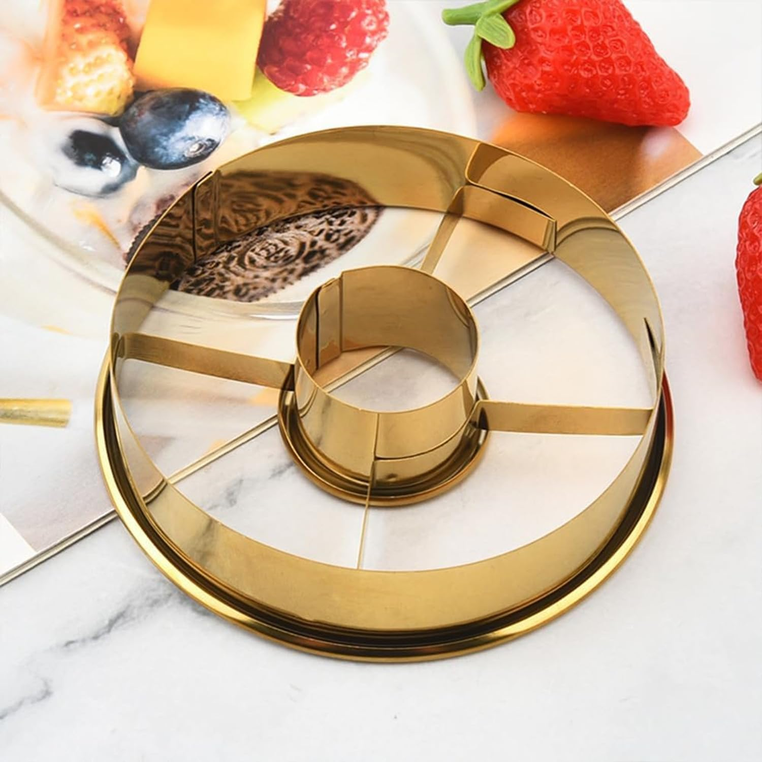 2Pcs Stainless Steel Doughnut Cutters, Mousse Ring Cookie Chocolate Cake Mold, Donut Mold Desserts Bread Cutter