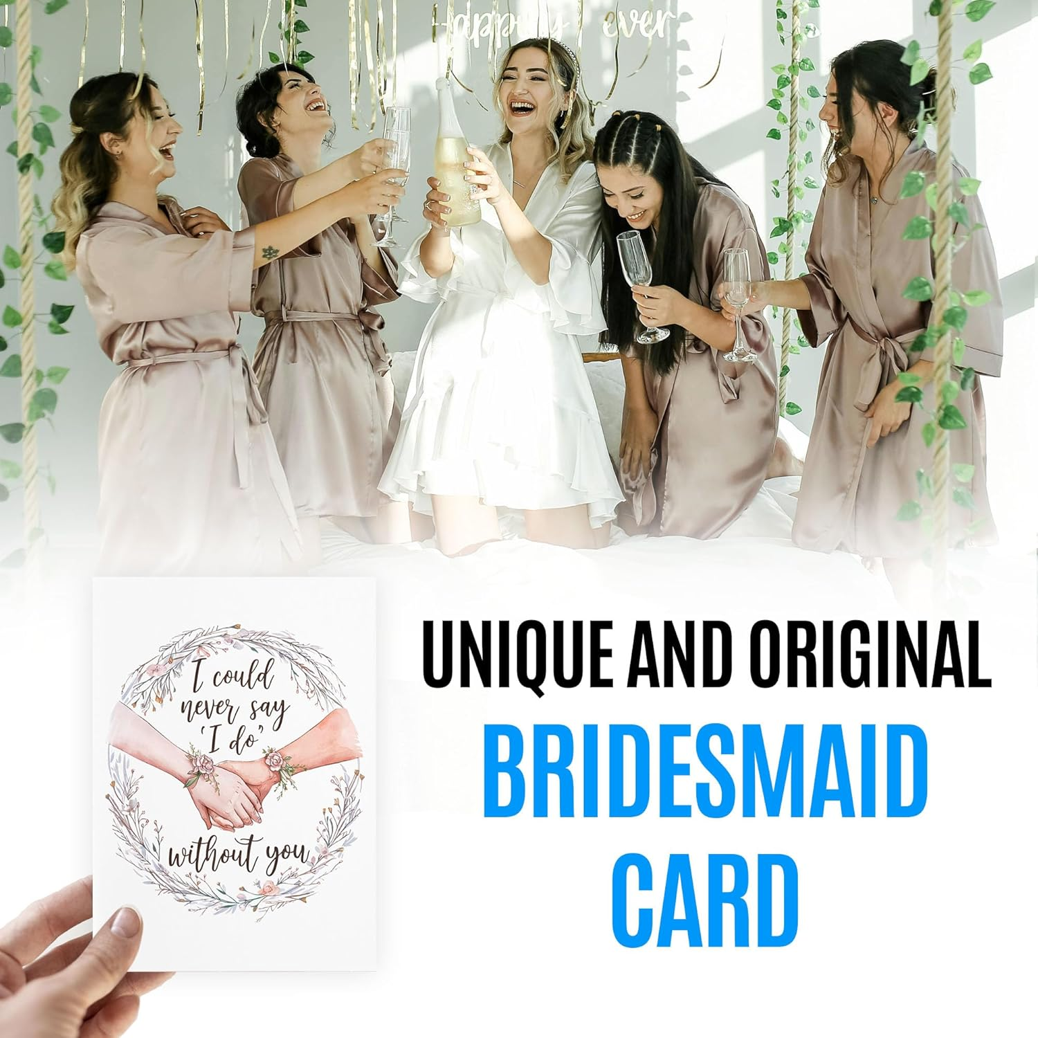 Will You Be My Bridesmaid Card - Bridesmaid Proposal Card - Maid of Honor Card - Matron of Honor Card - Flower Girl Proposal Card - Wedding Essentials - Ring Bearer Proposal - I Could Never Say I Do without You image number 2