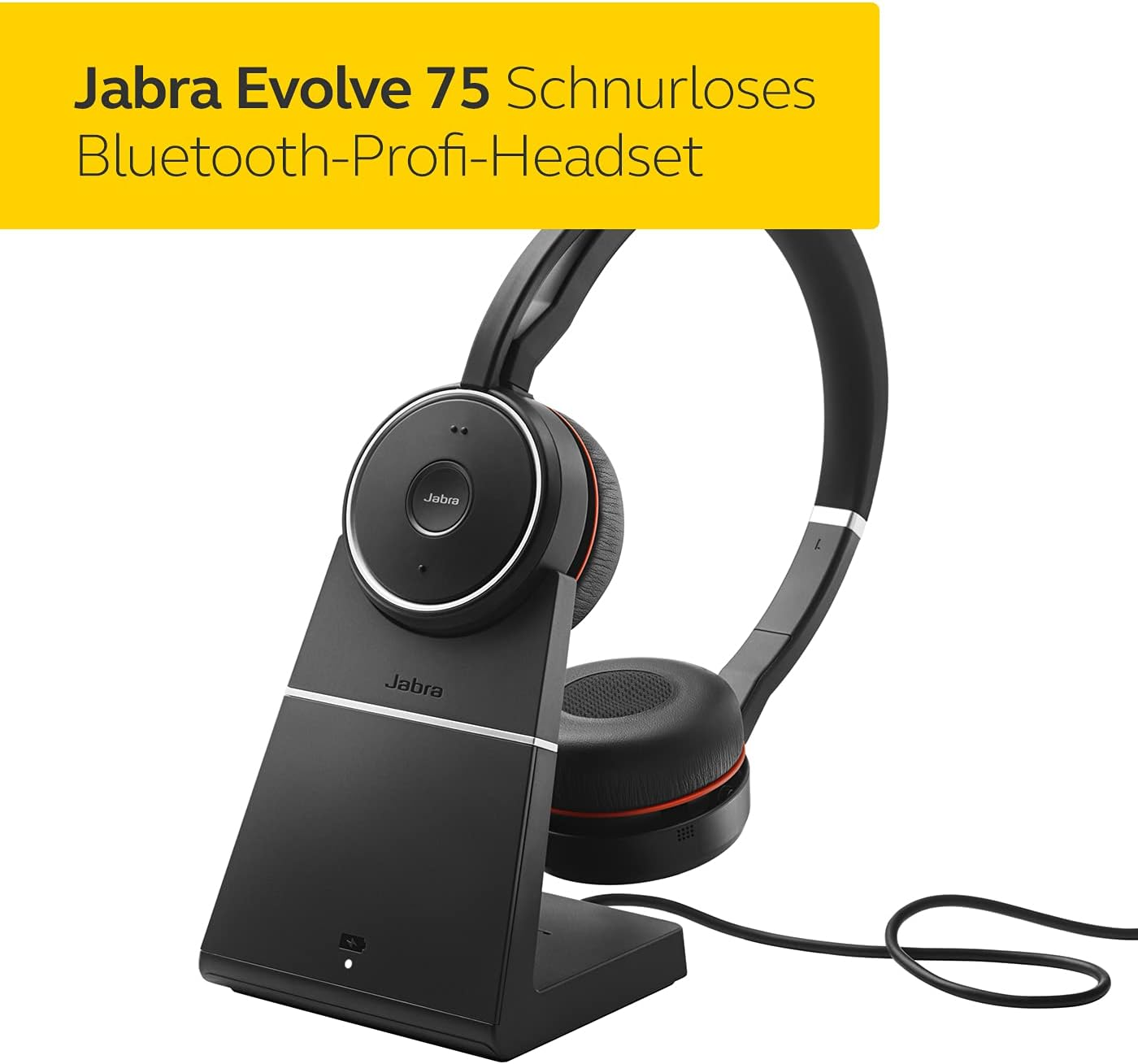 Jabra Evolve 75 UC Wireless Stereo Headset with Stand image number 3