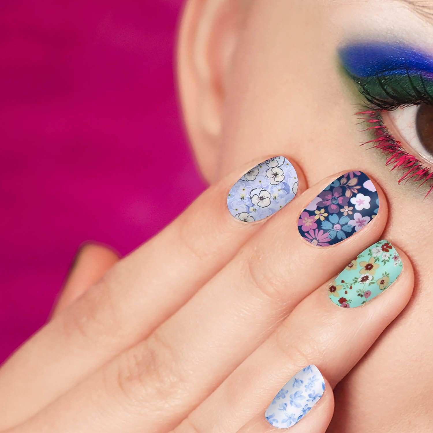 Nail Foil, DANNEASY 30 Rolls Nail Art Foil Transfer 3D Flower Stickers for Nails Blossoms Foils Nail Wraps for Nails Art Decorations Manicure Supplies image number 5