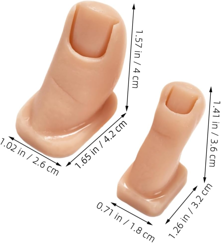 GOOHOCHY 2Pcs Silicone Practice Toenails for Manicure Training Ergonomic Soft Fake Toes with Realistic Texture Flexible Nail Art Practice Model for Acrylic Nail Painting and Carving image number 6