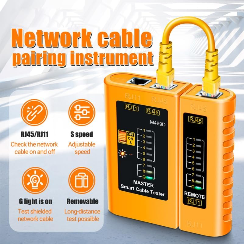 Zerodeko Network Cable Tester &ndash; Portable Ethernet LAN RJ45 Cable Tester Tool for Cat5 Cat6 Internet Wire Testing