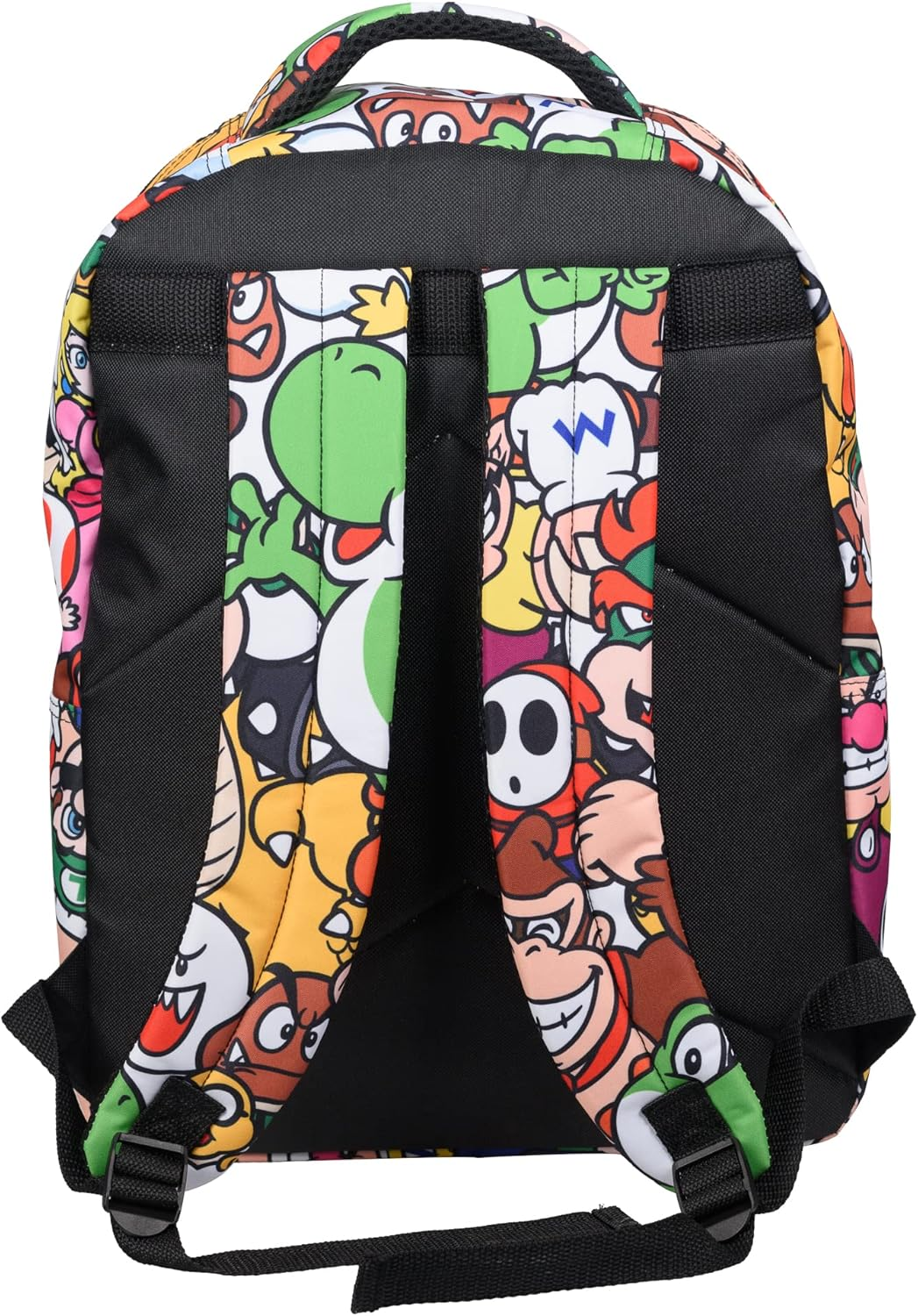 Nintendo Super Mario Backpack for Boys & Girls, School Bag with Front Pocket, Allover Character Print Gaming Bookbag with Padded Back and Adjustable Mesh Straps image number 5