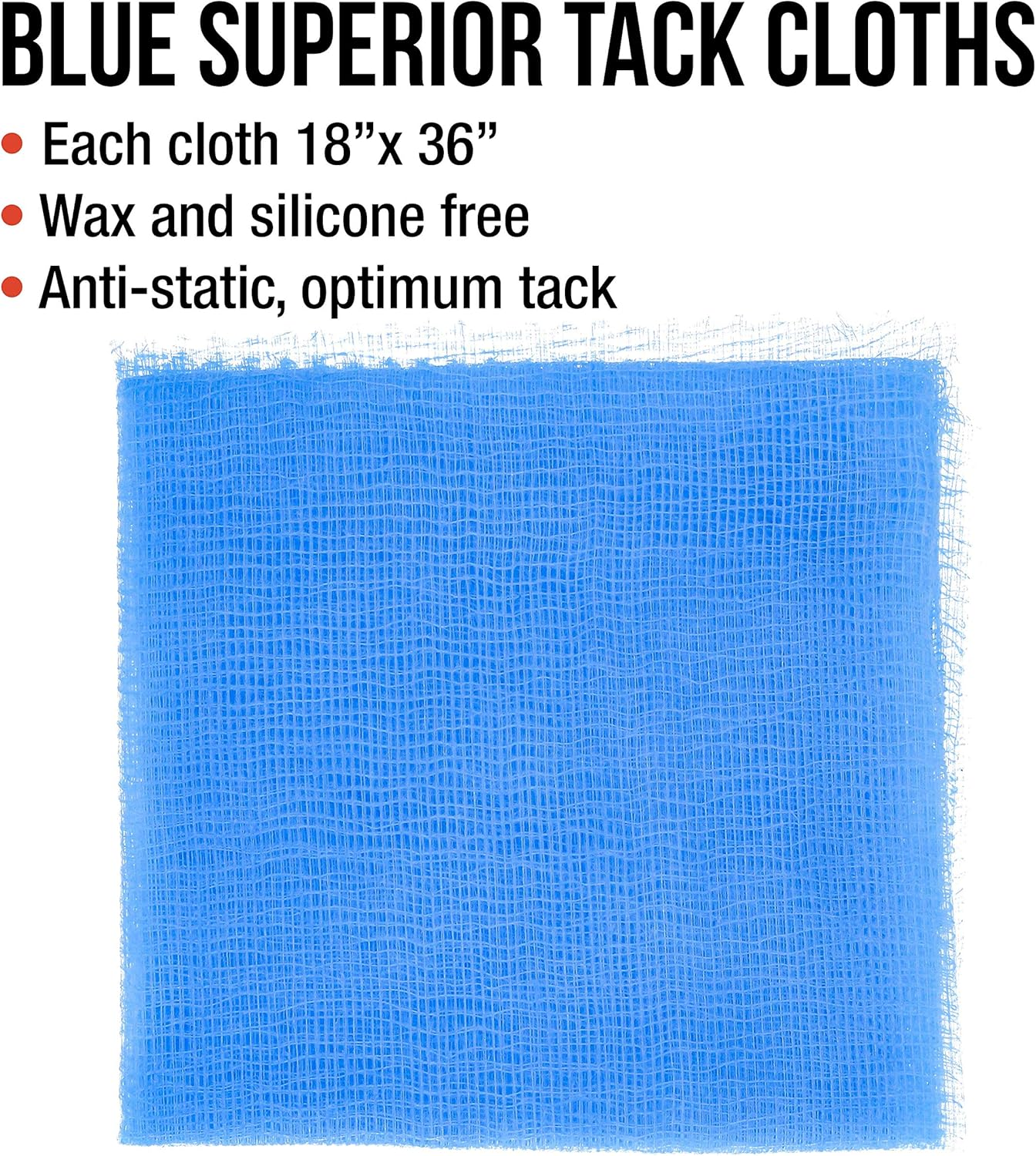 TCP Global Pure Blue Superior Tack Cloth, 12-Pack, Automotive & Woodworking, Dust/Stain/Paint Rags, Tac Cloth for Autobody image number 2