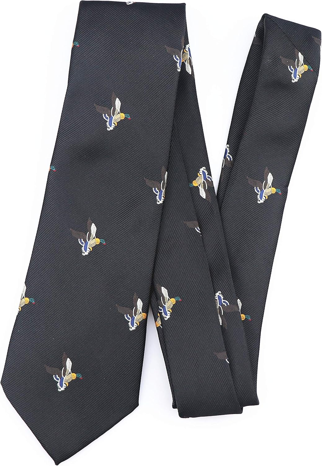 Elfeves Men'S Novelty Ties Flying Ducks Polka Dots Embroidered Handmade Formal Necktie - Copper image number 4