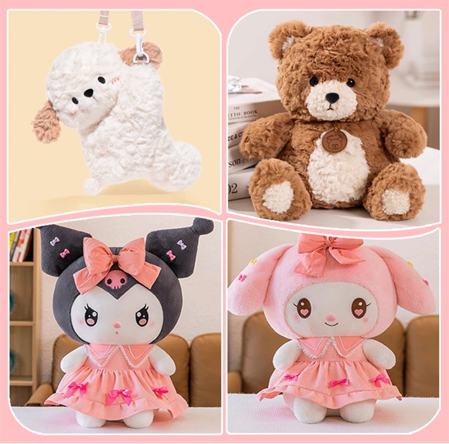 32Pcs Safety Noses 11/15/17/18Mm Plastic Noses with Washers, Flocking Teddy Bear for Crochet, Plush, and Craft Puppets (Pink & Black) image number 2