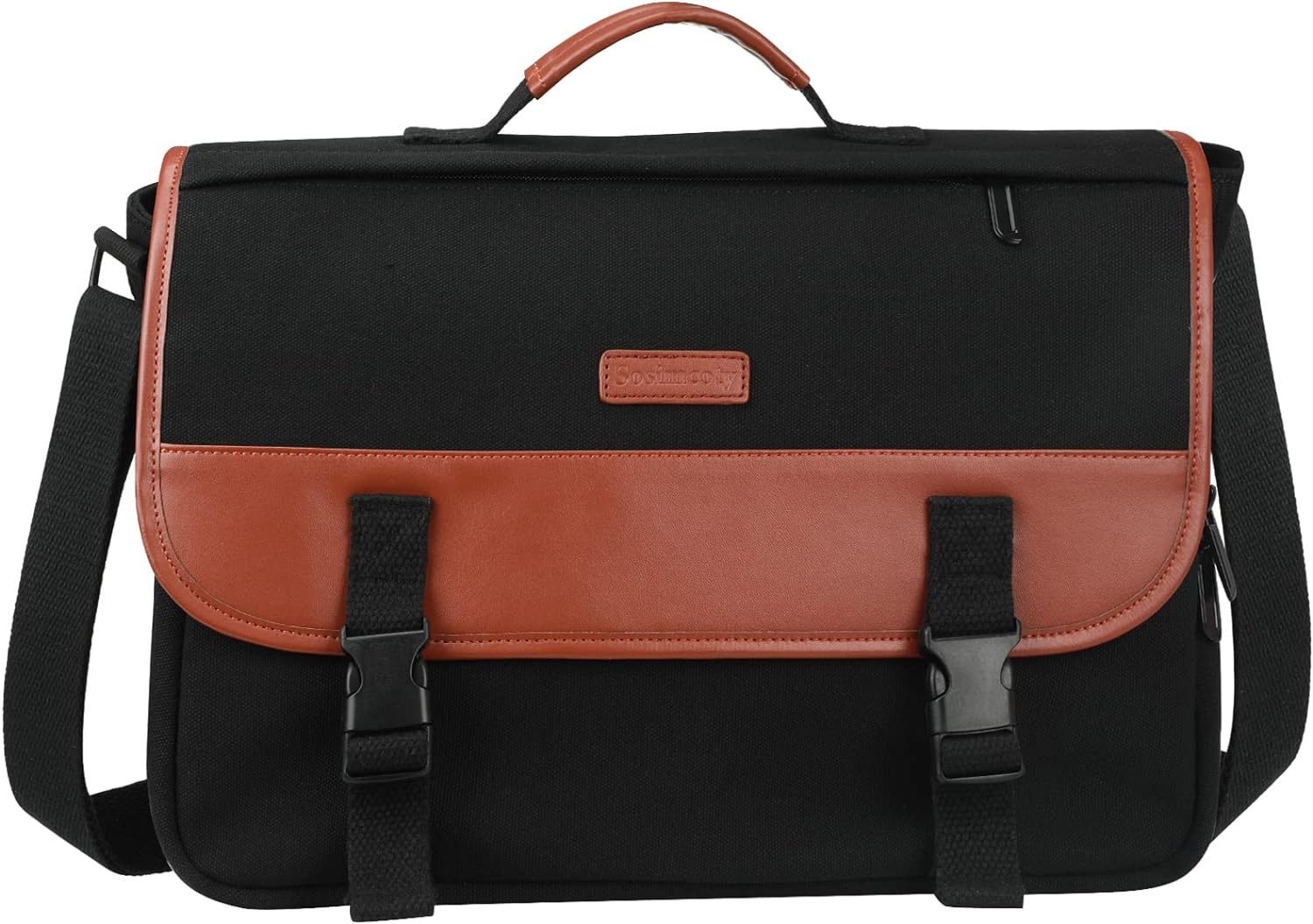 Laptop Messenger Bags, Men'S Shoulder Bag, 13-14 Inches Water Resistant Vintage Canvas Bag for School and Work, Multiple Pocket. image number 4