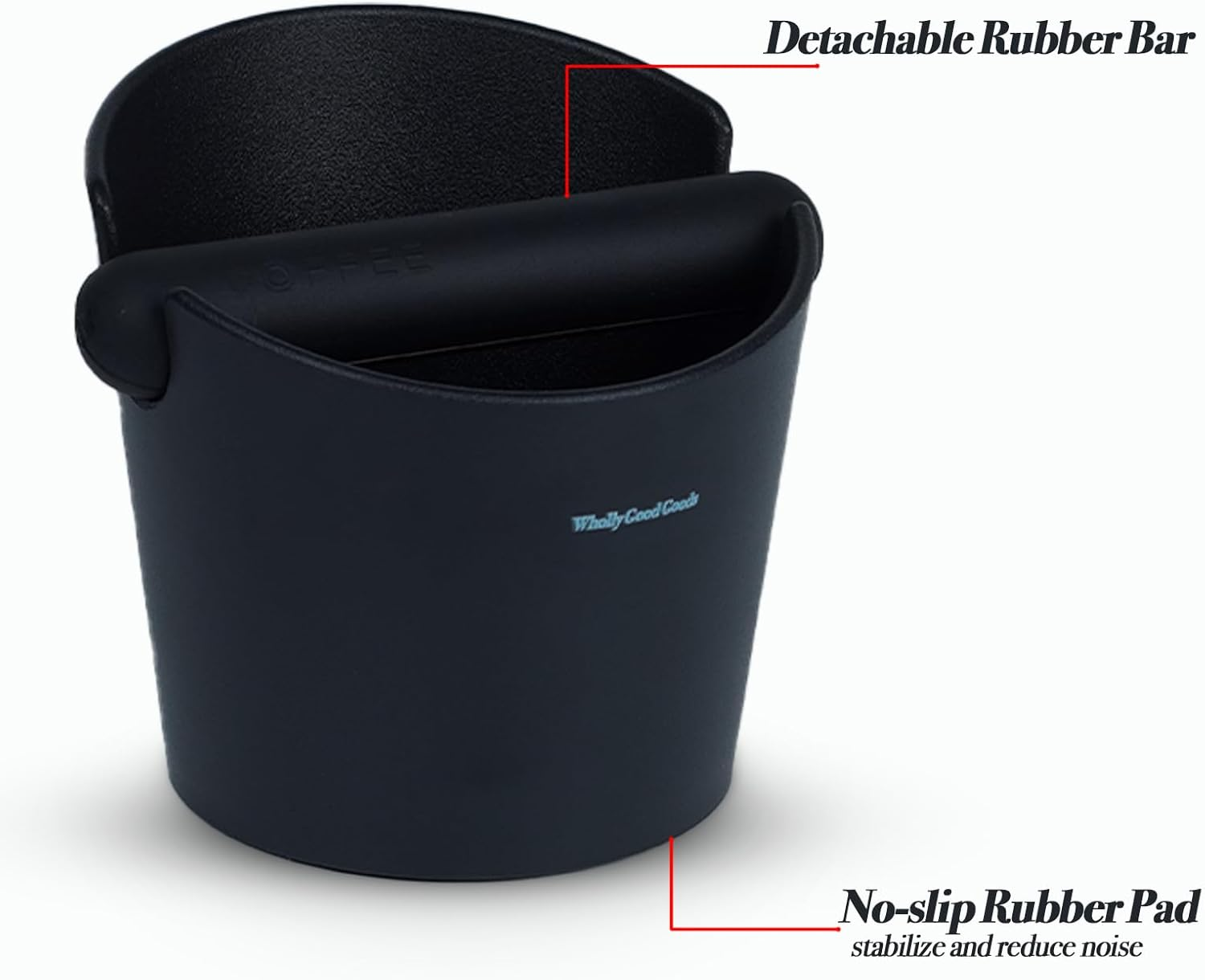 Coffee Knock Box for Coffee, ABS Coffee Grind Knock Box, Shock-Absorbent Durable Coffee Espresso Knock Box Dump Bin Grind Waste Removable Detachable Knock Bar and Non-Slip Base Colors (Black) image number 5