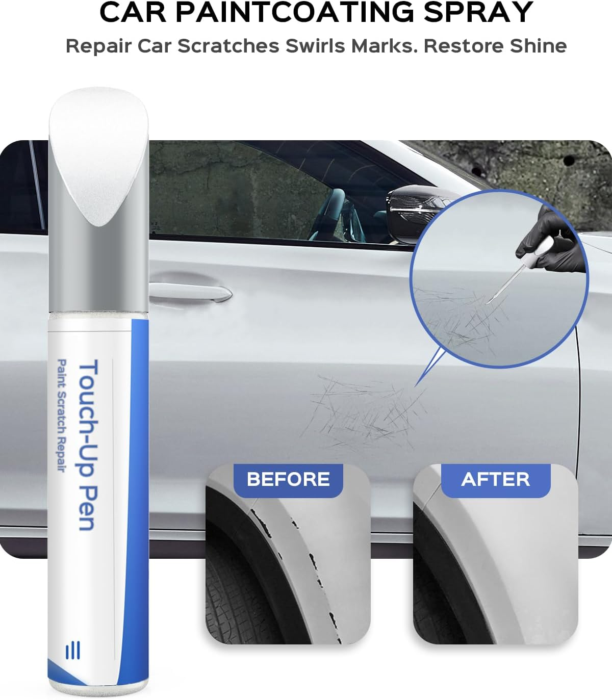 Touch up Paint for Bmw-Exact Match&ndash;Chips and Nicks Touch up - Mineral White Metallic Tricoat(A96)