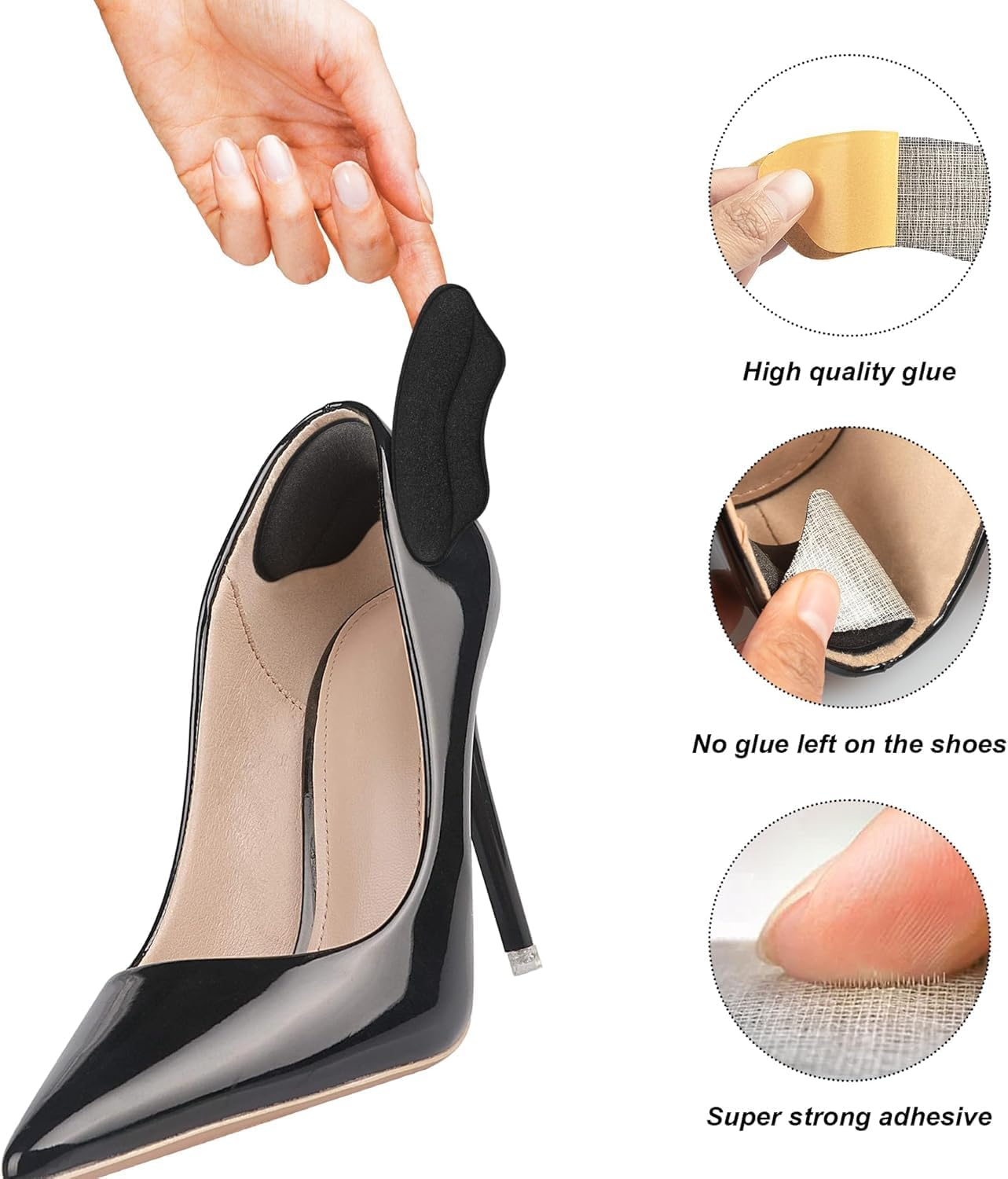 Snugs Heel Grips for Loose Shoes - 4 Pairs Cushion Pads Prevent Slipping & Blisters, Improve Fit & Comfort for Men/Women image number 4