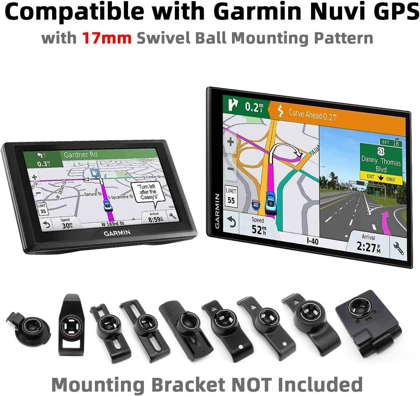 CH370 3M Adhesive Sticky Mount Holder for All Garmin Nuvi GPS Navigator - Car Dashboard/Desk Mount Holder with Exclusive 17Mm Ball Connection image number 3