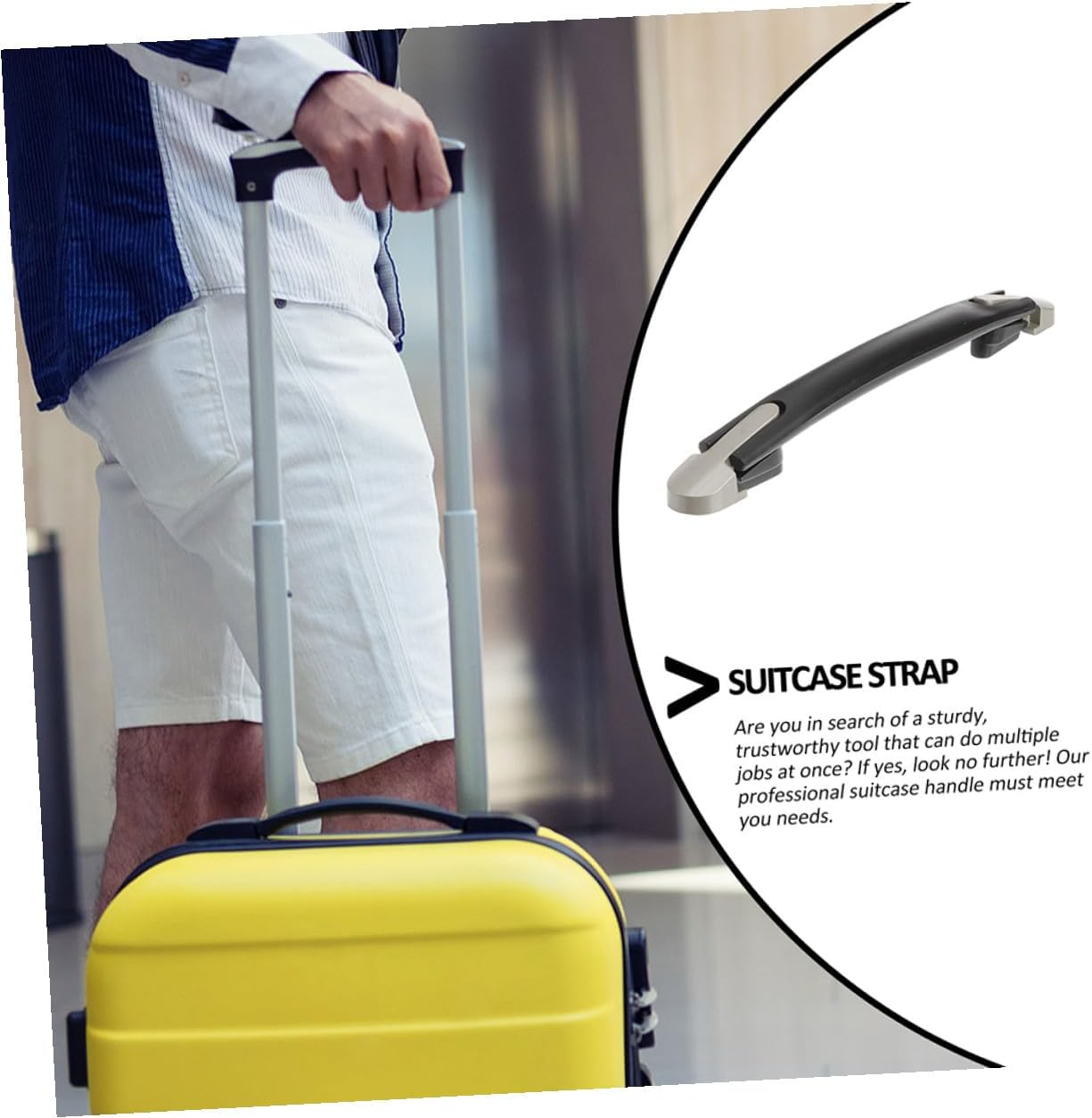 COOPHYA Plastic Suitcase Handle Grip Replacement with Ergonomic Design Lightweight Luggage Case Plastic Handle for Travel Suitcases and Handbags with Mounting Screws image number 5