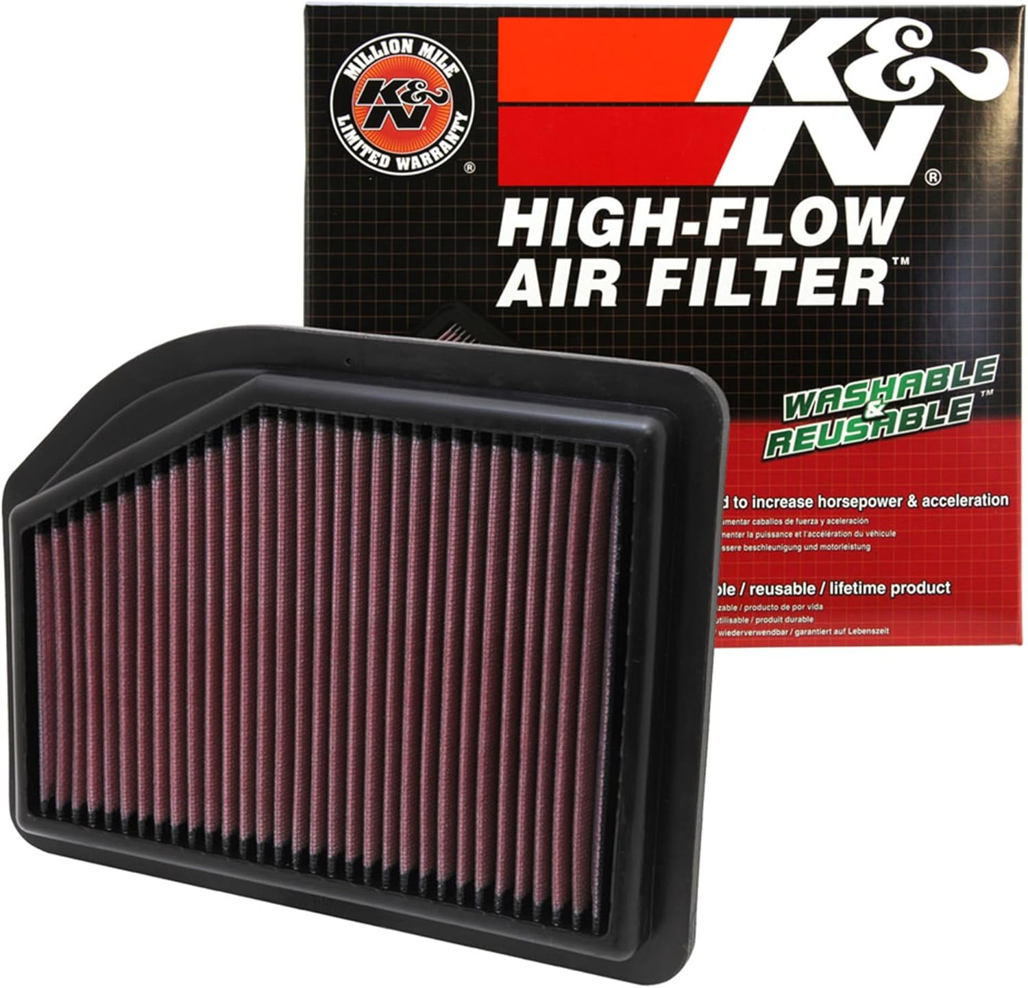 K&N Engine Air Filter: Long Life 18,000 Mile Replacement Air Filter: Compatible with 2012-2104 Honda CR-V L4 2.4L, KNA-2477 - Lifetime/Washable - Oiled Cotton