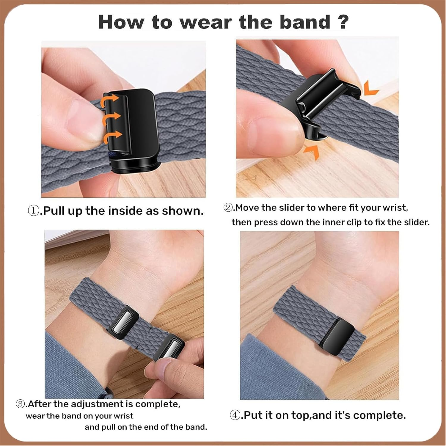 2 Park 20Mm Braided Magnetic Bands for Samsung Galaxy Watch 7/FE/6/5/4 Band 40Mm 44Mm/Galaxy Watch 6 Classic Bands 47Mm 43Mm/Watch 4 46Mm 42Mm Women/Men,Stretchy Nylon Sport Strap for Samsung Watch 5 Pro 45Mm/3 41Mm/Active 2 - 06-Black/Gray image number 6