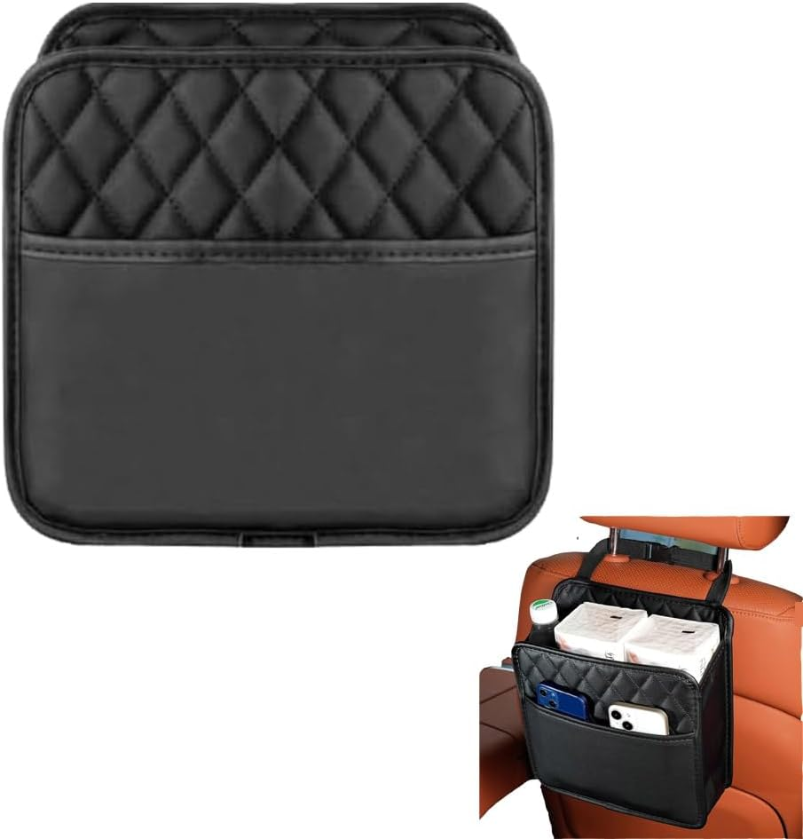 Beiqilian 2 PCS Backseat Car Organizer,Car Seat Back Hanging Bag Car Document Holder Multi-Pocket Bottle Bag,Multi-Pocket All Purpose Car Trip Bag Storage Box (2) image number 2