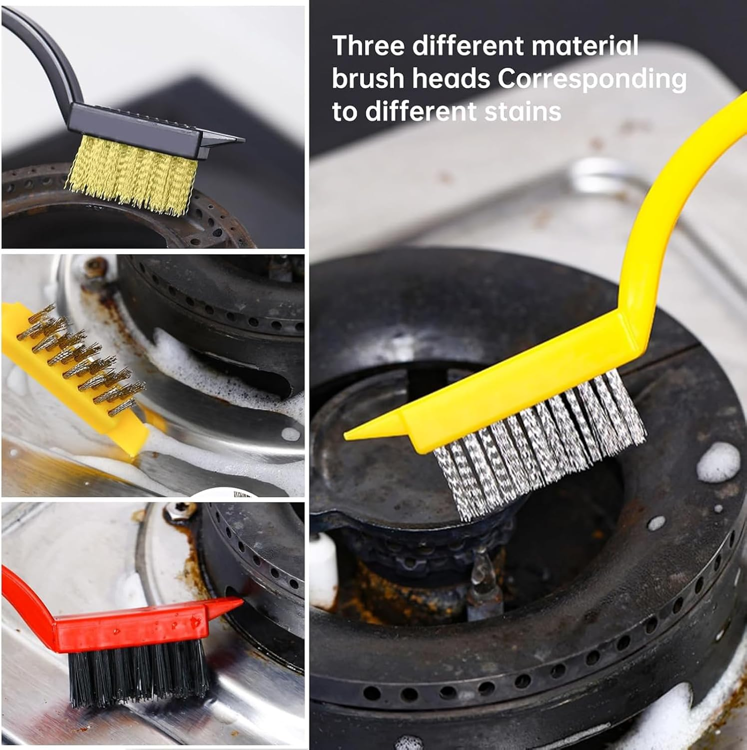 Cleaning Brushes Set-10Pcs Scrub Brush Toilet Cleaner, Grout Brush Set Clean Tools for Groove Corner, Household Cleaning Products for Kitchen, Bathroom, Window and Toilet image number 5