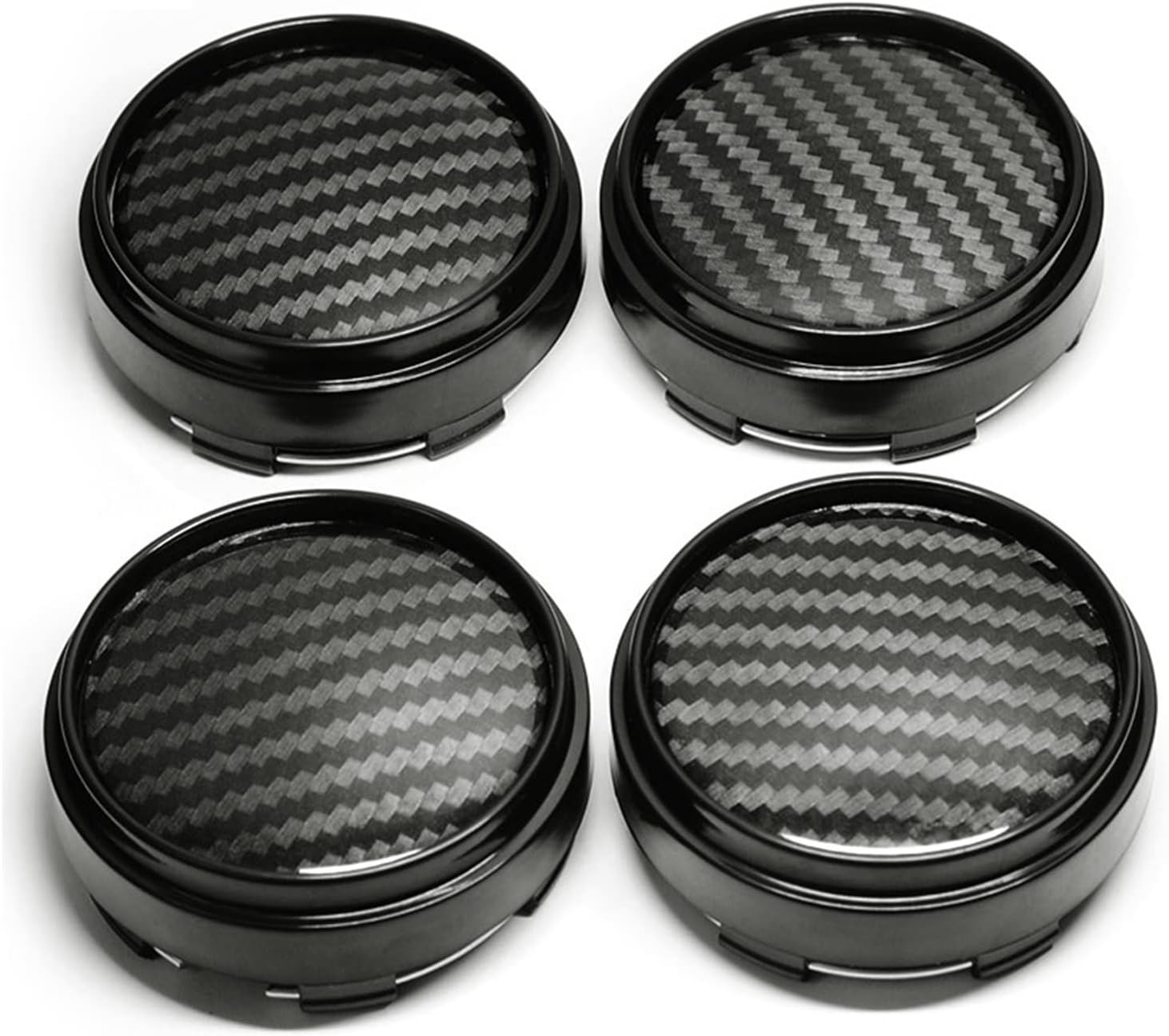 Thua Store 4Pcs/Lot 66Mm(62Mm Pin) Black 3D Carbon Fiber Car Wheel Center Caps Tyre Rim Hub Cap Cover Car Hub Caps image number 3