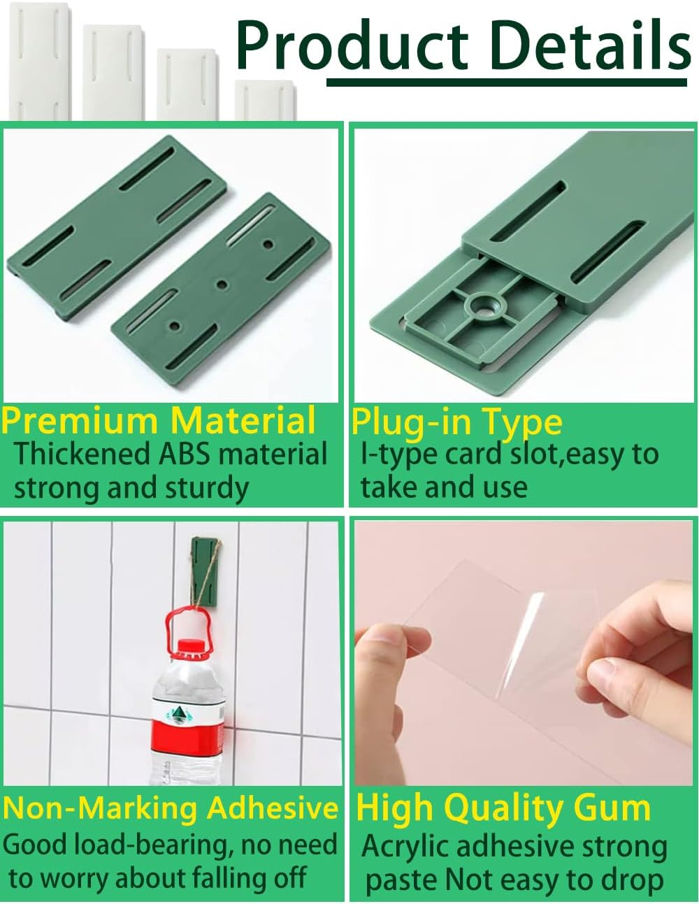 8 PCS Self-Adhesive Desktop Socket Fixers, Adhesive Punch-Free Socket Holders, Holder Fixers, Wall-Mounted Power Strip Holders Mounts, Socket Organizers, Socket Fixers for Kitchen Home Office (White) image number 6