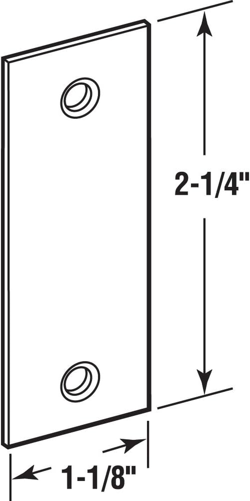 Defender Security U 9521 Steel Door Edge Hole Filler Plate, 1-1/8 In., Gray Finish (Single Pack)
