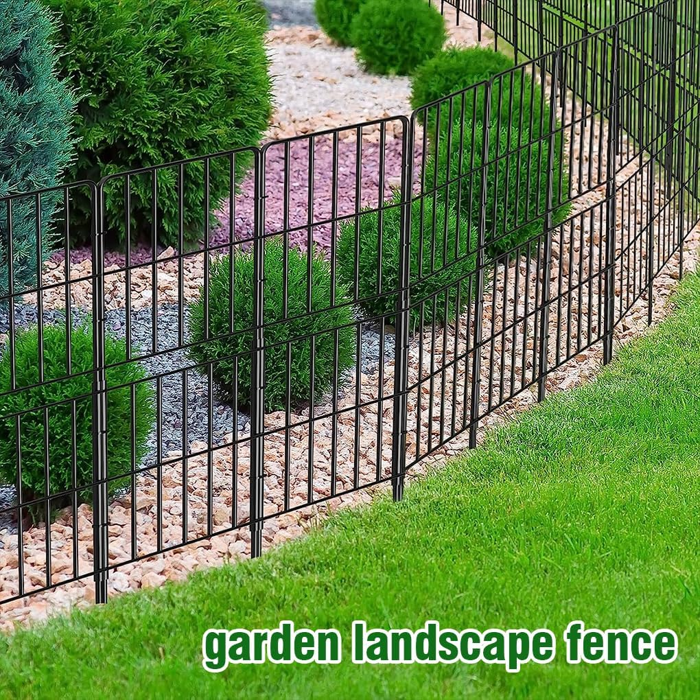 10Pack Garden Fence 92Cm Height Strong Metal Fencing Panels 92Cm Height Flower Bed Animal Barrier Border image number 5