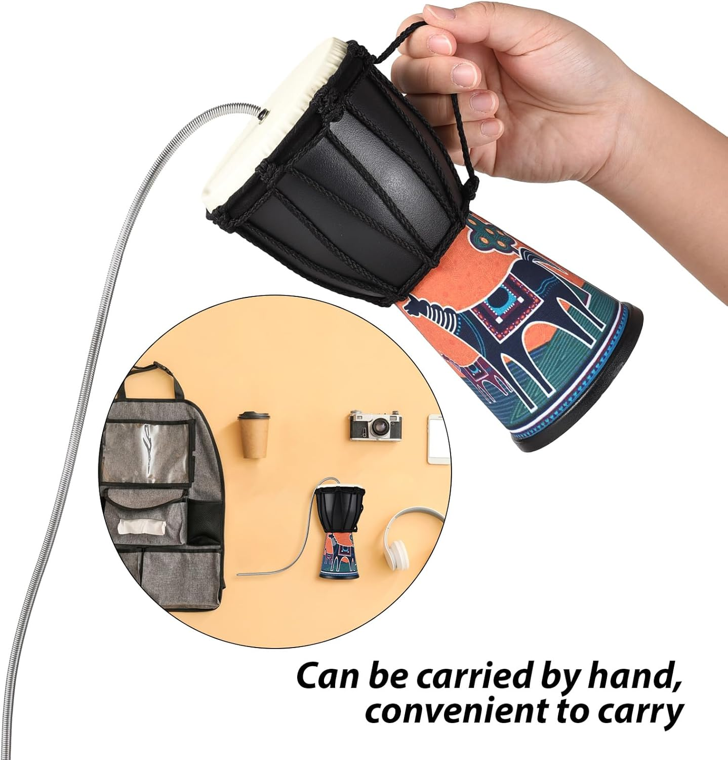 4 Inch Spring Drum Thunder Drum Sound Effect Instrument PVC Lightweight Portable Thunder Drum Brightly D Thunder Sound Simulation for Large Gatherings Sports Events S Type B image number 1