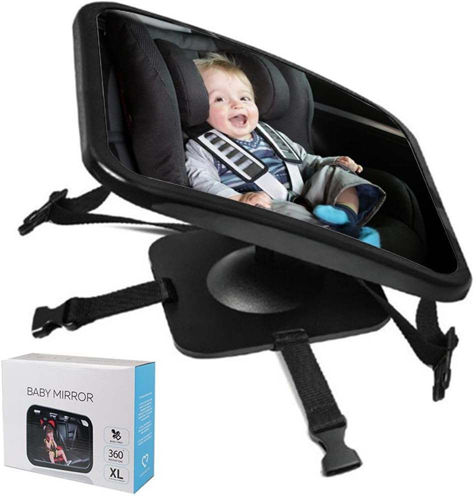Baby Car Mirror &ndash; Adjustable Wide-Angle Acrylic Shatterproof Rear View Mirror for Back Seat, Durable Car Seat Mirror for Infants & Toddlers, Wide Rearview & 360&deg; Rotation, Easy Assembled image number 4