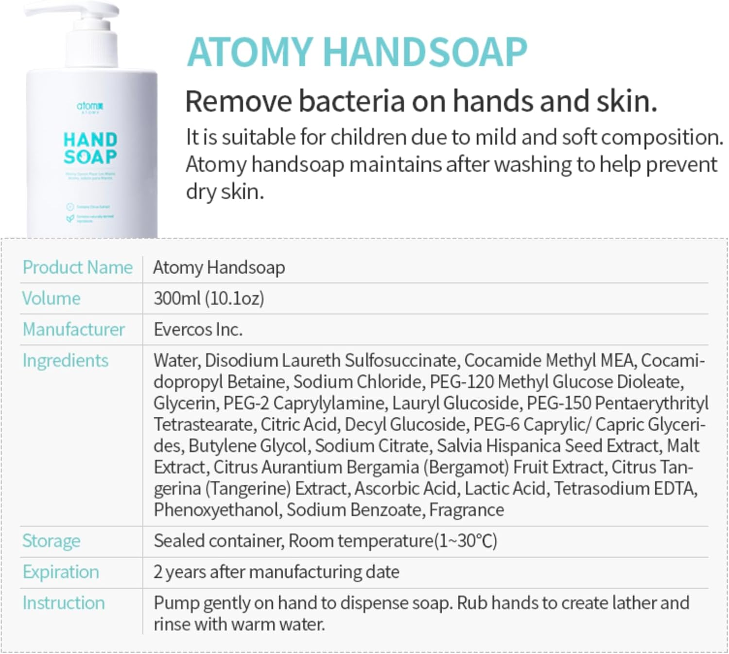 Atomy Hand Soap 300Ml image number 1