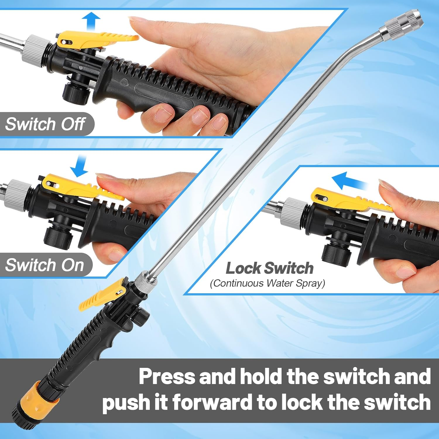 RV Water Heater Tank Rinser - Powerful Cleaning Hot Water Flush Wand, Travel Trailers Camper Water Tank Sediment Scale Cleaner Spray Flusher Accessory Essentials - Silver - 2Pcs Anode Rod  1Pcs Flush Wand  1Pcs Element Socket  1Pcs Seal Tape image number 3