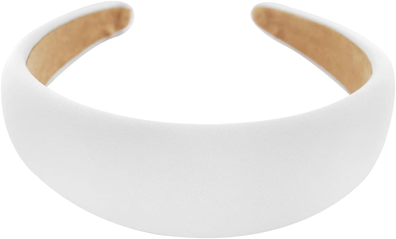 Axy HRK2A Wide Headband with Fabric Padded Candy Colours - Beautiful Headband Hair Accessories (Beige) - Beige image number 4