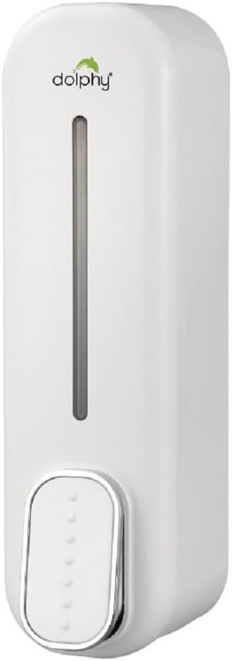 Dolphy 300ML Wall Mount Soap Dispenser | Manual Operation | ABS Plastic | White | for Liquid Soap, Shampoo, Conditioner | Easy Refill | for Bathrooms & Kitchens image number 2