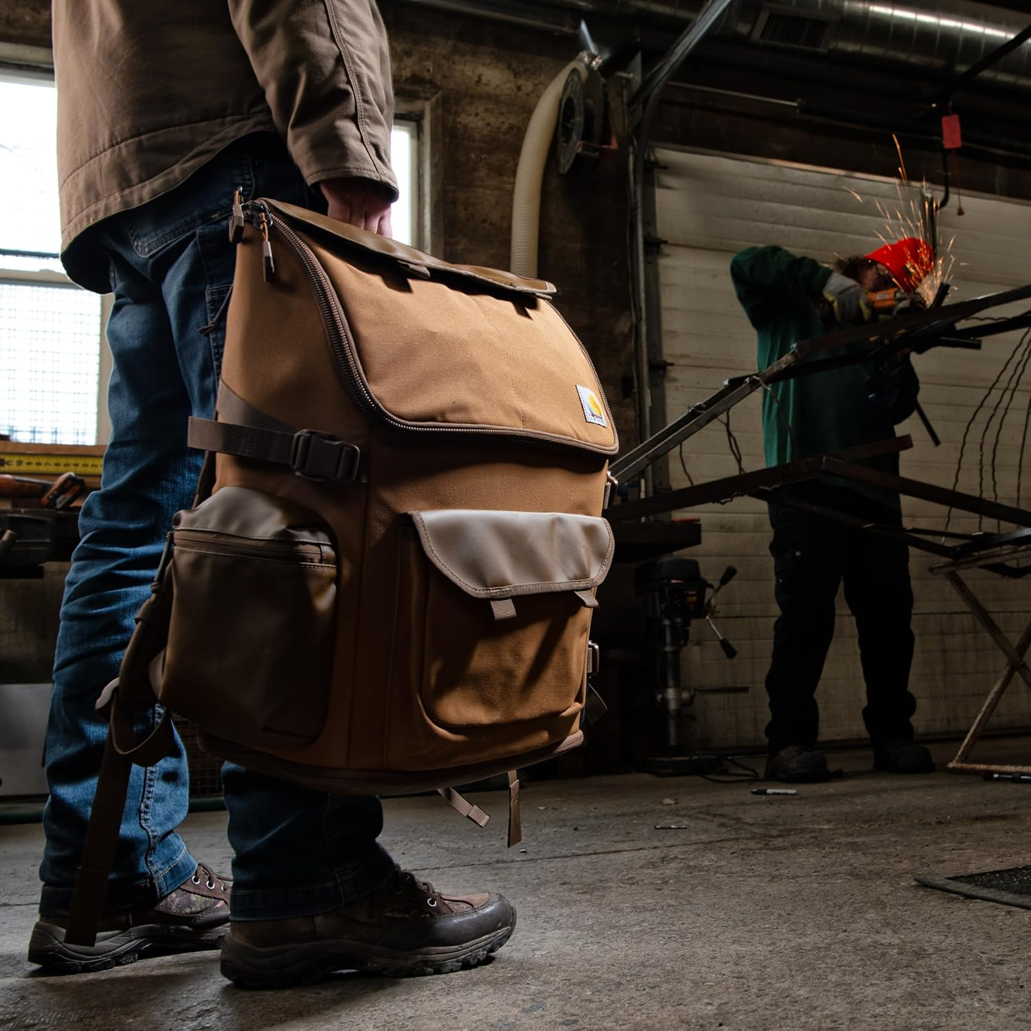 Carhartt 35L Nylon Workday Backpack, Durable Water-Resistant Pack with 15" Laptop Sleeve - Black image number 4