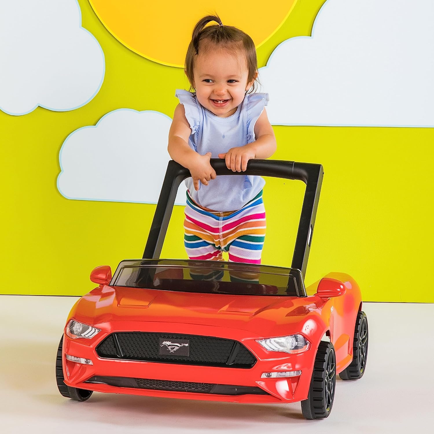 Bright Starts Ford Mustang 3-In-1 Baby/Toddler Walker Toys/Car Push 6-12M Red image number 2