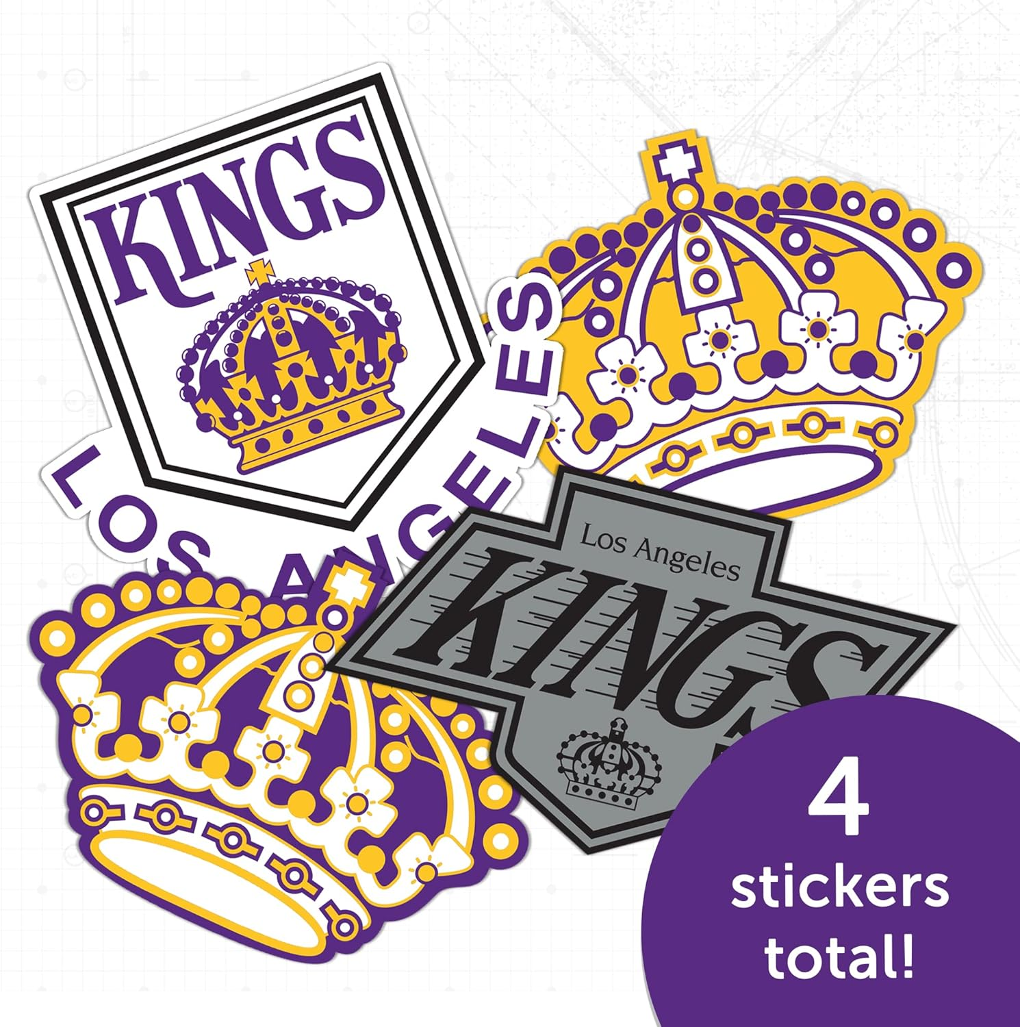 Los Angeles Kings LA Team NHL National Hockey League Sticker Vinyl Decal Laptop Water Bottle Car Scrapbook (Vintage Sheet) image number 5