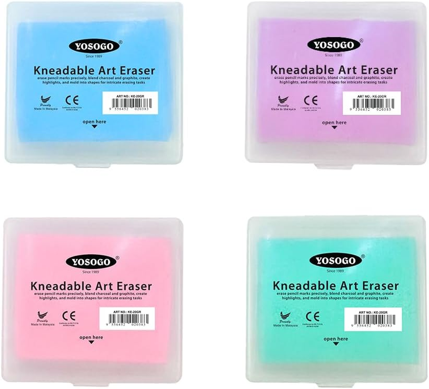 Yosogo Kneadable Art Eraser with Case (2 Pieces)
