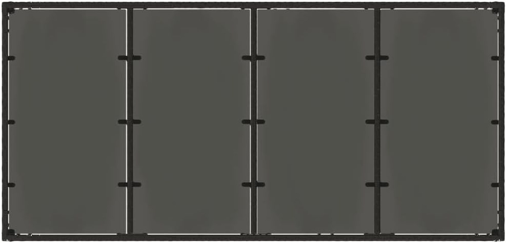 Vidaxl Garden Dining Table - Poly Rattan & Tempered Glass Top, Black, Rectangular, 190 X 90 X 75 Cm - Outdoor Patio, Deck, Garden image number 1