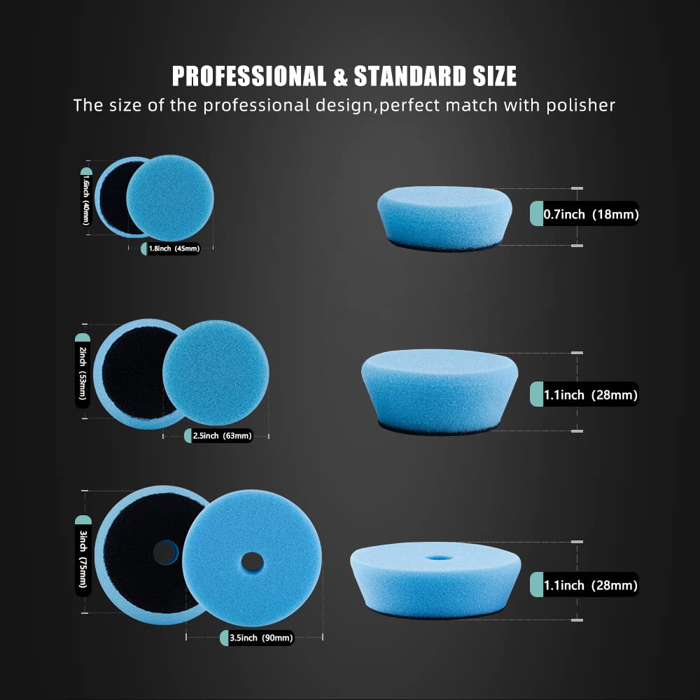 SPTA Mini Polishing Pads, 25Mm 50Mm 80Mm Detailing Polishing Pads Car Detailing Kit Vehicle Buffing Pads Preserving Wax & Polishing Pads Paint Polishing Applicator (32Pcs) for Mini Polisher -XBP123M58 - 28Pcs image number 4