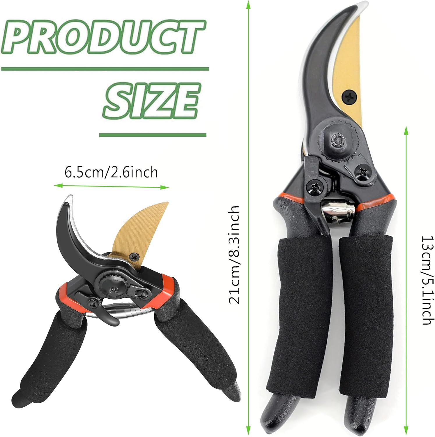 Premium Pruning Shears | Easy Lock-In Design | Rust-Free Sharp Blades | Comfortable Garden Pruning Shears for Precise Cuts | 8" Professional Secateurs image number 4
