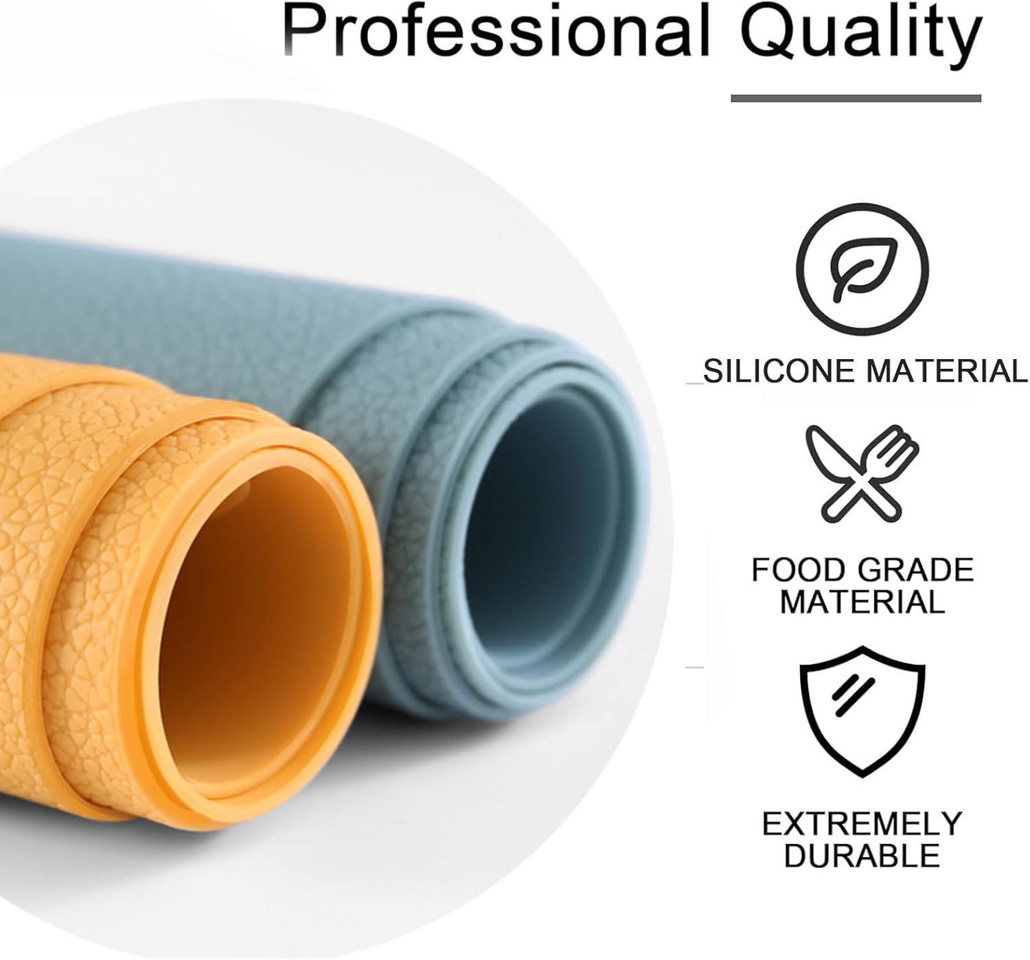 Nayubo Silicone Placemat for Dining Table Non Slip Waterproof Heat Resistant Table Mat Indoor Outdoor Portable Sector Placemat for Kitchen Counter Patio Party (Blue) image number 1