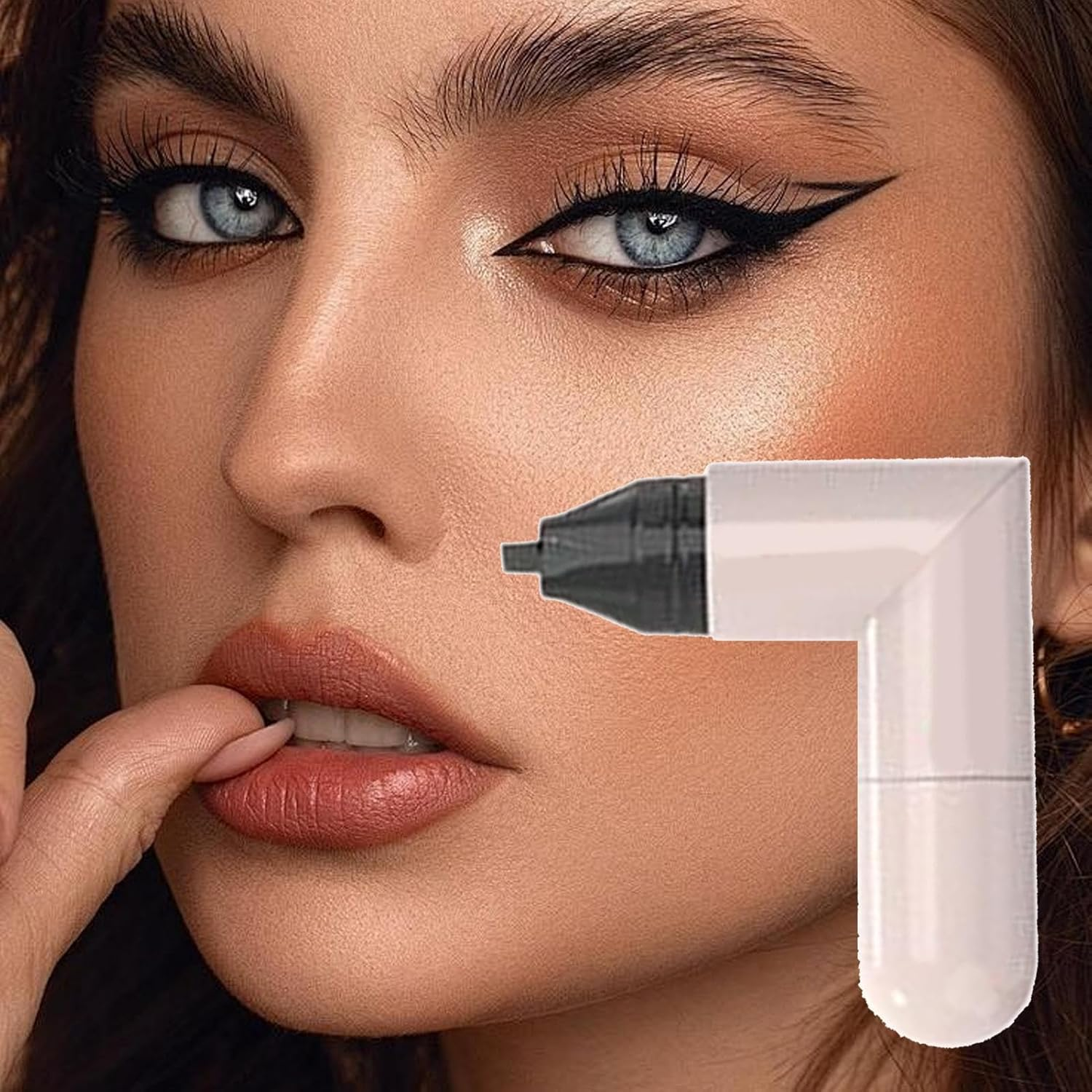 Eye Liner Stamp,Winged Eye Stencil | Double-Ended Waterproof Smudge-Proof Liner Pencil Pen Stamp Long Lasting Makeup Tool for Eyebrow Shaping image number 6