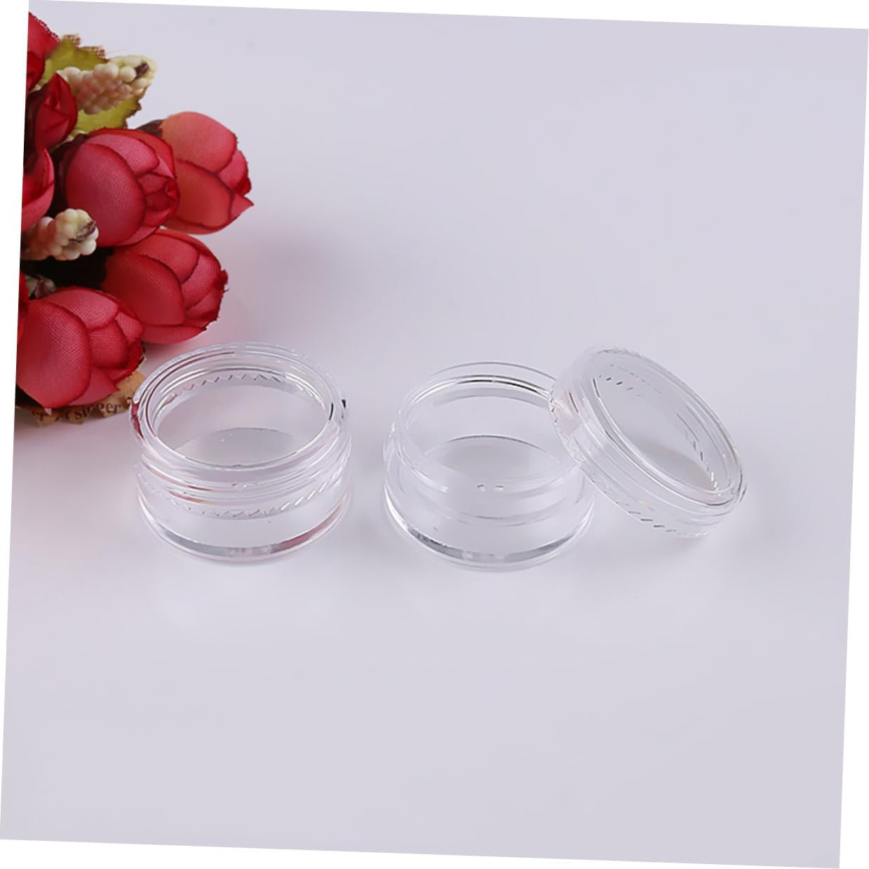 Anneome 50Pcs 5Ml 5G round Plastic Cosmetic Jars Refillable Containers for Loose Powder Eyeshadow Face Cream Portable Empty Pots image number 3