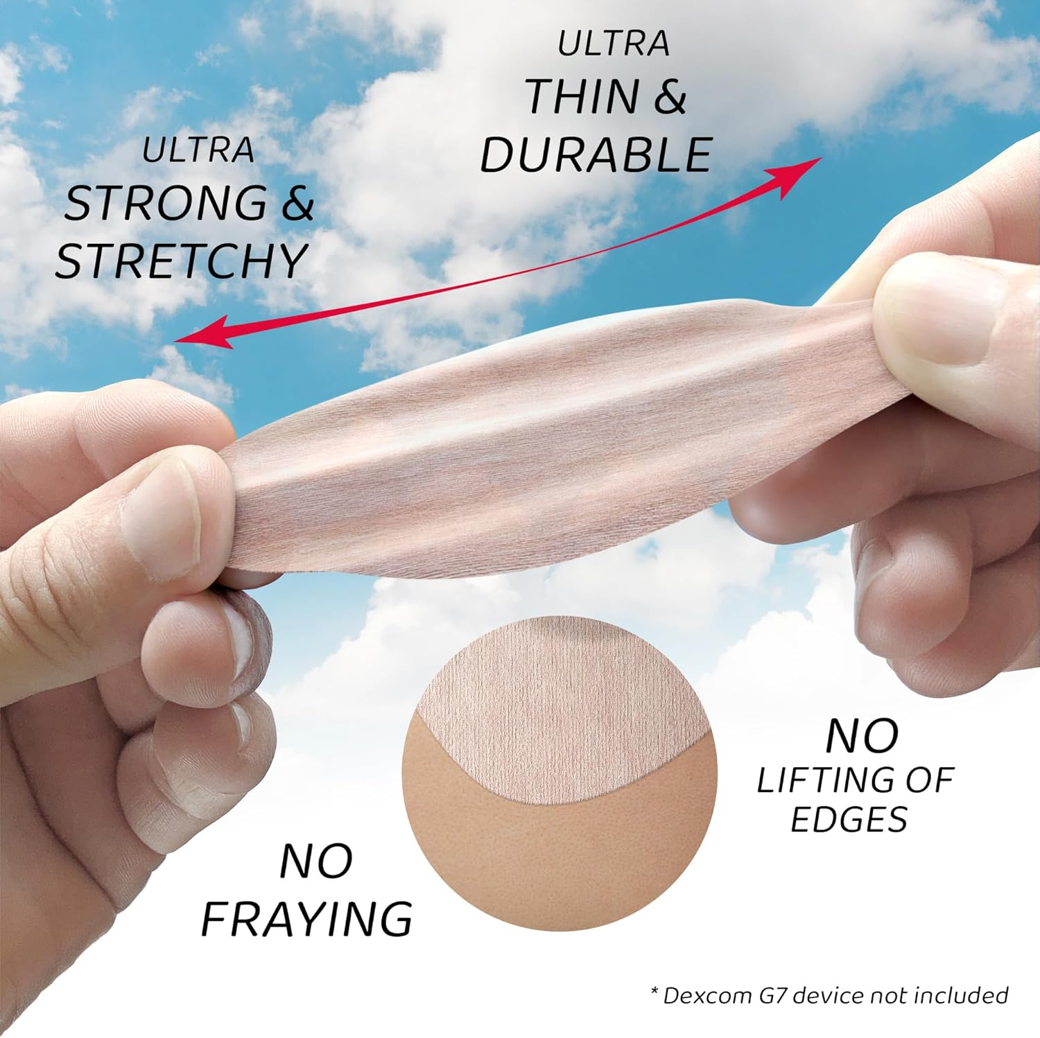 Not Just a Patch Air Dexcom G7 Adhesive Patches (20 Pack) - Strong and Light Stelo CGM & Dexcom G7 over Patches with Ultra-Hold 14 Day Adhesion, Durable Sensor Covers - Beige - Beige image number 4