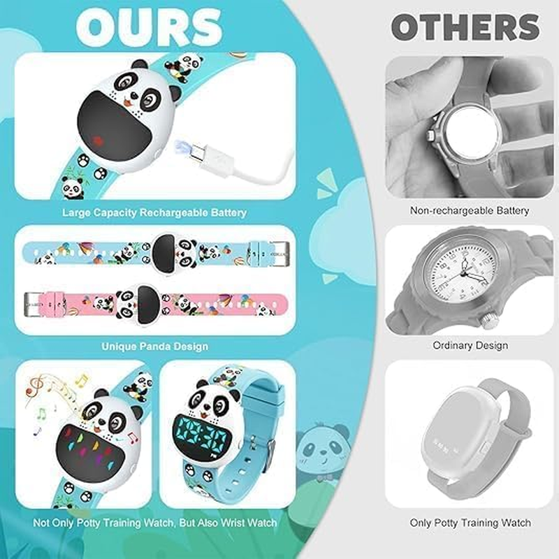 MINYII Potty Training Watch for Kids V2 &ndash; a Water Resistant Potty Reminder Device to Train Your Toddler with Fun/Musical & Vibration Interval Reminder with Potty Training Ebook