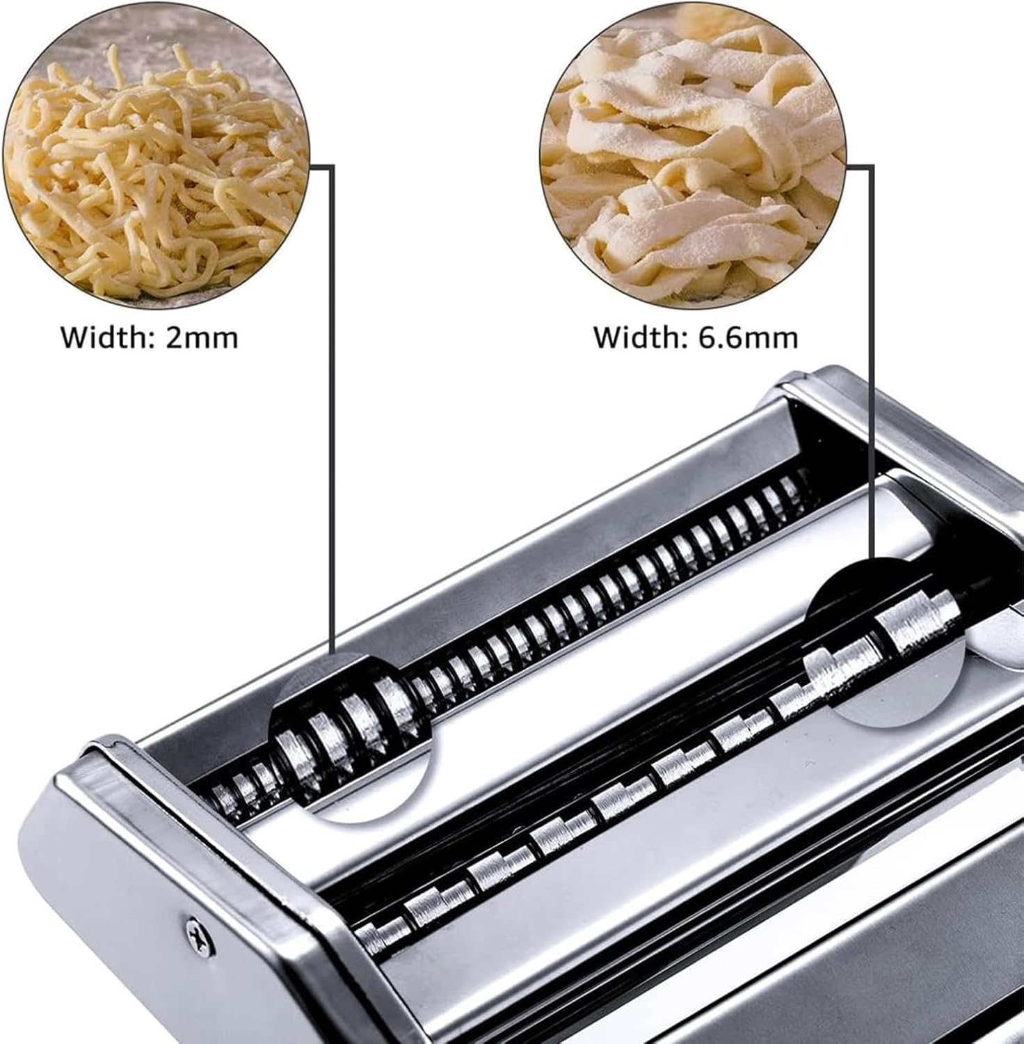 Master FENG Pasta & Ravioli Maker, Set of 6 Piece 150Mm Steel Noodle Maker Machine with 9 Adjustable Thickness Settings, Includes Ravioli Maker Attachment, Pasta Drying Rack image number 2